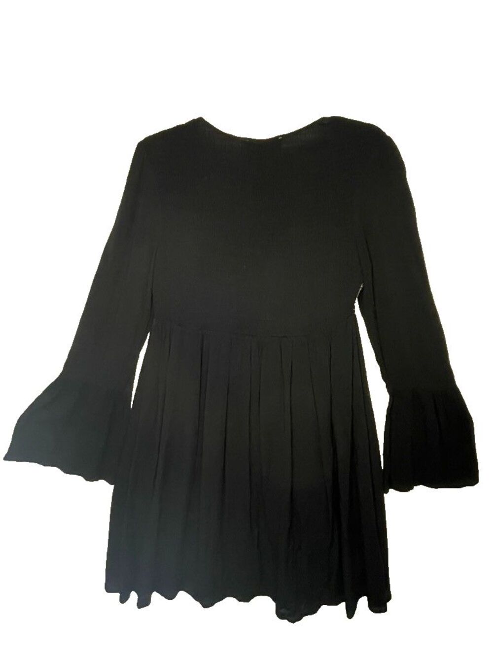 Savanna Jane Black Embroidered Boho Dress Festival Lightweight Flare Sleeve S - Picture 7 of 7